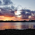 La pêche au soleil couchant